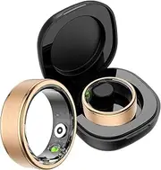 findtime Smart Ring Pedometer Smart Ring Heart Rate Monitor Fitness Ring Calorie Counter Smart Rings for Men Women Heart Rate Fitness Tracker Ring Android iOS Sleep Tracker Sports Rings Gold Black