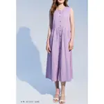 文青風💜紫色寬鬆棉麻洋裝40號