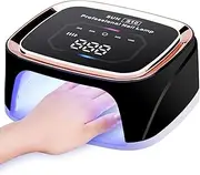 108W Cordless Rechargeable UV Light Nail Curing Lamp with Automatic Sensor/4 Timer Setting for Salon&Home, Nail Gel Polish Light Dryer Professional Nail Art Tools for Fingernail and Nail Tools (black)