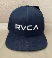 RVCA Twill II Men's Dark Indigo Snapback Hat OSFM BNWT