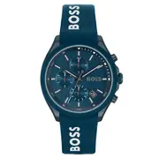 Hugo Boss Silicone Blue Dial Chronograph Men's Watch - 1514061