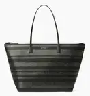 NWT Authentic KATE SPADE Haven Lane Hani Striped Tote Bag in Black Glitter $169