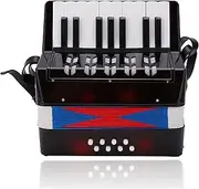 Accordion 17 Keys 8 Bass Accordion Instrument For Adult, Mini Accordion With Adjustable Straps And Softer Sound Portable Educational Musical Instrument For Music Beginner And Music Lover