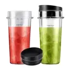 2X(2-Pack 16Oz Blender Replacement Cups with Sip Lids, Compatible for Nutri6651