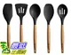 [8美國直購] 廚具套裝 Miusco 5 Piece Silicone Cooking Utensil Set with Natural Acacia Hard Wood Handle, Black