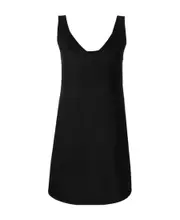V-neck shift mini dress XS,M Black