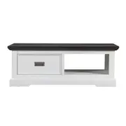 Hampton 1 Drawer Coffee Table - White/Charcoal
