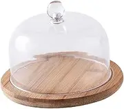 Perfk Cake Stand with Dome Cake Plate Server Multifunctional Cake Serving Tray Dessert Serving Plate for Centerpieces Table Wedding, Small Round