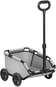 Dog Pram Trolleys, Pet Stroller with Safety Belt, 4 Wheels Folding Rolling Cat Dog Carrier Pet Carriage, Shopping Cart for Travelling Shopping Walking Playing Gray