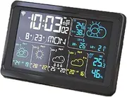 Wireless Indoor Outdoor Weather Station, LCD Digital Weather Station with Outdoor Sensor, Wireless Digital Alarm Clock, Weather Forecast for Home Garden