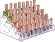 JessLab Nail Polish Organizer, 5-Tier Clear Acrylic Nail Polish Rack Essential Oil Holder Cosmetic Display Case Makeup Organizer Cosmetics Storage for Bathroom Vanity Countertop