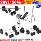 Home Gym Weight Bench Weight Rack with Barbell Dumbbell Set Body Workout Fitness