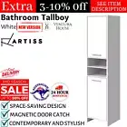 NEW Tall Slim Cabinet Storage Cupboard Shelf Freestanding Bathroom Tallboy White