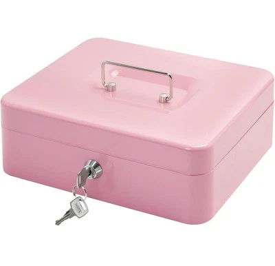 Steel Cash Box Money Tray,Storage Safe Lock Box with Key,Money Saving Organizer