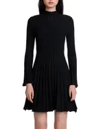 Maje Raffie Ribbed Flared Dress