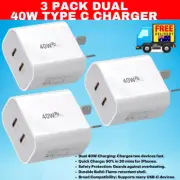 3 PACK Dual Type C Fast Wall Charger USB-C Power Adapter iPhone Samsung AU30%OFF