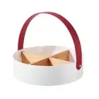 Divided Candy Box Nut Platters 4 Compartment Dried Fruits Box Tray with Handle