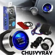 Keyless Engine Ignition Power Switch Blue LED Light Starter Push Button Car 2023 (for: Mitsubishi)