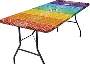 Picnic Table Tablecloth | Rectangle Elastic Waterproof Fitted Tablecloth - Windproof Flannel Backed Picnic Tablecloth For RV, BBQ, Parties