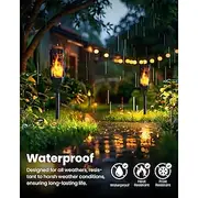 8 Pcs Outdoor Waterproof Solar Flashing Flames Plug in Lights Sensor Lights Garden Courtyard Lawn Path Christmas Halloween Festival Atmosphere Decorative Light