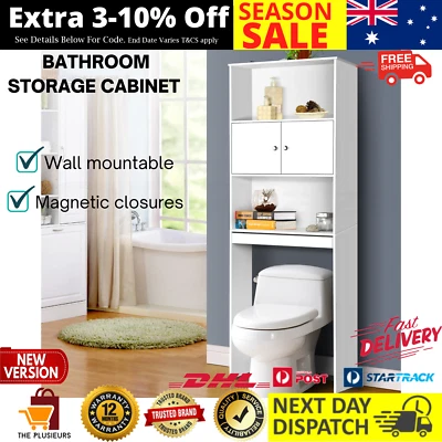 New Over The Toilet Storage Cabinet Shelf Above Cupboard Unit Bathroom Furniture