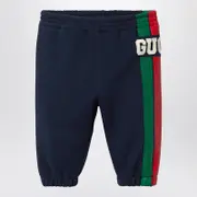 [GUCCI] Blue jogging trousers with logo print 36M Blue