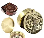 - Brass Compass Engraved with Religious Scripture Verse - Perfect for Baptism...