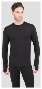 Terramar Thermolator 2.0 Men's Crew Neck Base Layer in Black, Size Medium