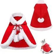 1pcs Christmas Cat Dog Costume Pet Cape, Cat Cloak with Xmas Hat