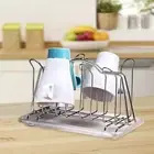 Cup Drying Rack Bottle Rack with 6 Hooks Easy to Clean for Countertop Drainer