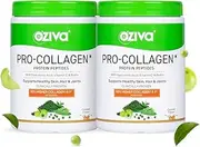 O.Ziva Pro-Collagen Protein Peptides For Improved Skin & Hair Health,Collagen Peptides With Types I & Ii With Vitamin C,Hyaluronic Acid & Biotin,500G,Caramel,Pack Of 2-Powder,2 count,25 servings