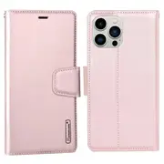 For Apple iPhone 15 Pro Max Case, Hanman Wallet Leather Flip Magnetic Stand Case Cover (Rose Gold)