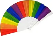 VITSRISEA Festival Festival Handicraft-Rainbow Pertement, Elegant Party Subjects | Foldable Dance Subject For Women And Men, Fashion Accessory, Decorative Hand Fan For Summer