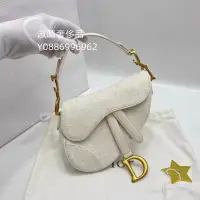 在飛比找Yahoo!奇摩拍賣優惠-二手正品 Dior 迪奧 saddle bag mini白色