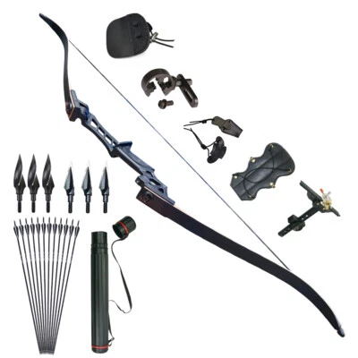 30-70lbs Archery Takedown Recurve Bow Set Fiberglass Arrows Target Hunting Shoot