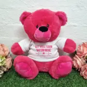 Get Well Soon Bear Hot Pink 30cm