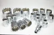 19pc 1/2" Dr. Spline Gear Lock Multi Bit Socket Set 8-32mm CR-v Metric