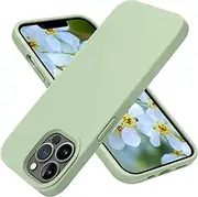 OTOFLY Compatible with iPhone 13 Pro Case,Liquid Silicone Slim Protective Shockproof Phone Case Cover with Anti-Scratch Microfiber Lining, 6.1 inch (Pale Green)