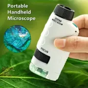 Pocket Microscope for Kids - 60-120x Magnification Mini Handheld with LED Light