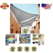 Custom 7' x 7' Grey Triangle Sun Shade Sail - Heavy Duty, UV Blocking Canopy