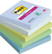 Post-it Super Sticky Notes Oasis Color Collection, Pack of 5 Pads, 90 Sheets per
