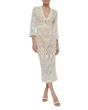 L'Agence Dovie Mixed Pointelle Dress
