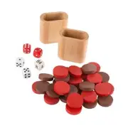Wood Backgammon Board Game- Complete Set with Folding Board for Storage,