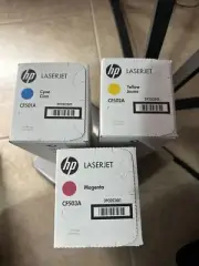 GENUINE OEM HP CF501A, CF502A, CF503A (CF500AM) COLOR TONER CARTRIDGE SET (202A)