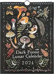 2024 Dark Lunar Calendar, Colorful Waterink Wall Calendar with 12 Original Illustrations, 2024 Wall Calendar, Mysterious Animals Calendars Art Decor