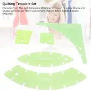 5Pcs Quilting Template Set Clear Green Plastic Sewing Cutting Templates