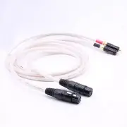 Pair Signature OCC Silver-Plated RCA Male To XLR Male Female Plug Audio Cable