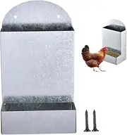 Chicken Oyster Shell Feeder, Automatic Coop Accessory, Portable Metal Feeder, Steel Design, Grit Clean, 15x10x26cm, for Ducks and Chickens