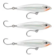 3x Rapala 9cm Saltwater X Rap SubWalk Walk the Dog Bait Fish Lures -Glass Ghost