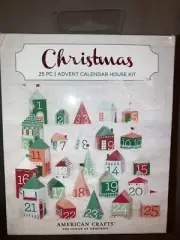 Christmas 25 Piece Advent Calender House Kit By American Crafts NIB